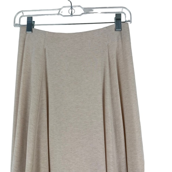 Wilfred Aritzia Small Cream Oatmeal Jersey Knit Front Slit Midi Skirt Basic S - Picture 5 of 10